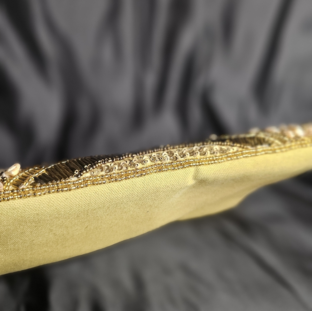 Sfera Femme Gold Beaded Clutch With Stone Accents - Picture 11 of 11